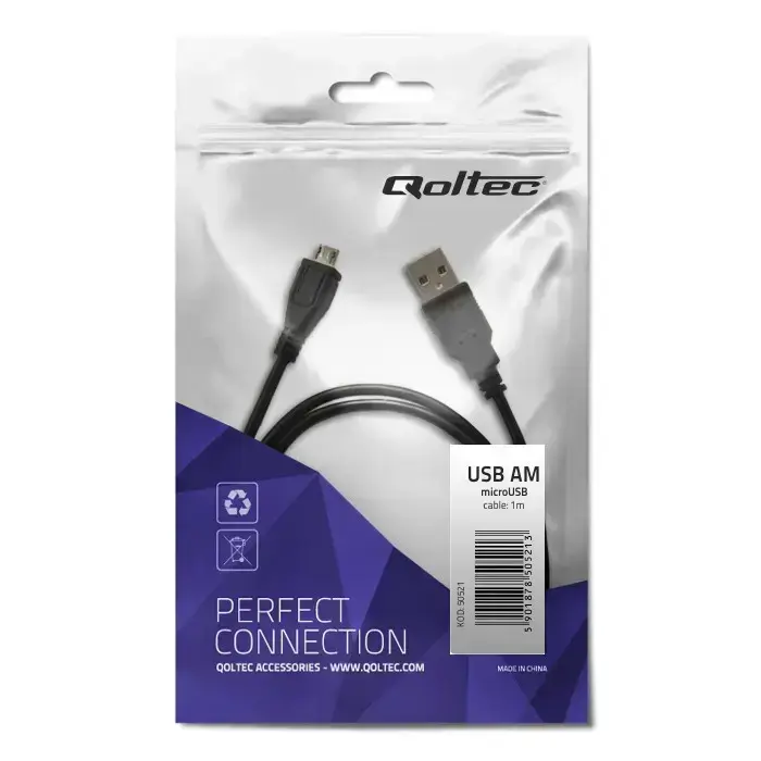 Qoltec USB cable A male | Micro USB B male | 1m Photo 3