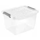 Box with lid clipbox Leonie 37.5x28.5x23.5cm 16.6L transparent Photo 1