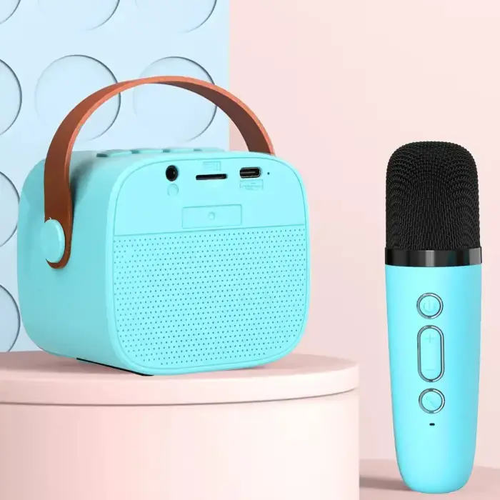 Blavec Portable Bluetooth Speaker WS-07 Karaoke Party - 5W with 2 microphones (WS07-2MBL) blue Foto 2
