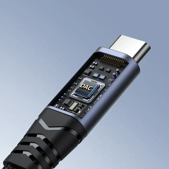 Joyroom SY-C02 2in1 DAC adapter USB-C to USB-C | 3.5 mm mini jack - black Фото 9