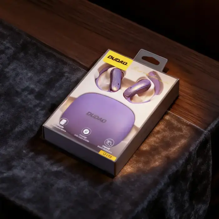 Dudao U17Z Bluetooth 5.3 OWS Headphones with Ear Hooks - Purple Foto 3
