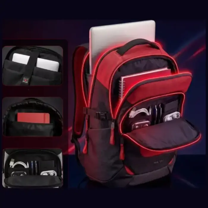 Diablo Chairs Multifunctional Laptop Backpack Prime  black red Photo 3