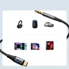Joyroom stereo audio cable AUX 3.5 mm mini jack - USB-C for phone 1.2 m black (SY-A07) Photo 11