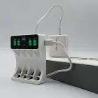 Qoltec Battery Charger for Ni-MH type R03 AAA R6 AA | LCD | USB-C cable | White  Photo 5