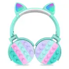 Goodbuy bezvadu austiņas bērniem | bluetooth 5.0 | LED kaķa ausis | POP IT | zilas (bojāts iepakojums) Foto 2