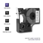 Qoltec Tape for DYMO D1 40913 | 9mm x 7m | White / Black overprint Foto 2