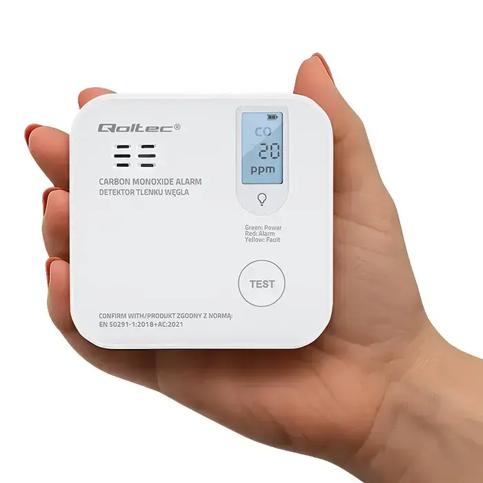Qoltec Certified wireless Carbon monoxide (CO) sensor with battery | sensor service life 10 years | alarm 85dB | LED Foto 4