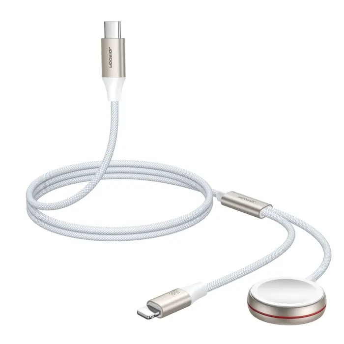 Joyroom 2 in 1 Lightning cable and inductive charger for Apple Watch 1.5m white (S-IW011) Foto 6