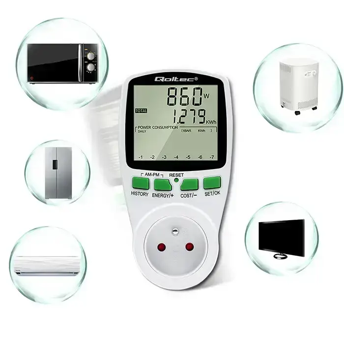 Qoltec Power meter PM0627 with history | 3680W | 16A | LCD Foto 2