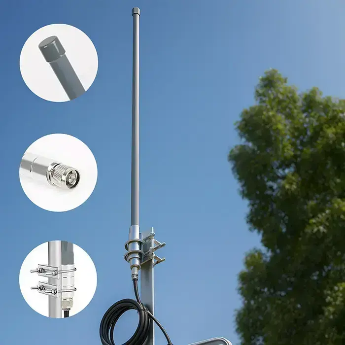 Qoltec LoRa Antenna | 12dBi | Omnidirectional | Outdoor | Fiberglass | 868 MHz | 1.5m Photo 2