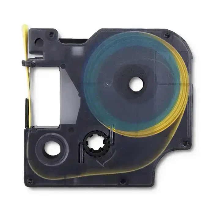 Qoltec Heat shrink tube for DYMO D1/DM1 | 12mm * 1.5m | Yellow | Black overprint Foto 2