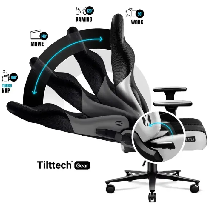 Gaming chair Diablo Chairs X-Player 2.0 Normal Size white-black Foto 7