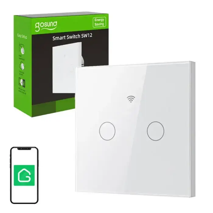 Smart Touch WiFi Light Switch Gosund SLS2 (Optional N, Dual) Tuya Foto 3
