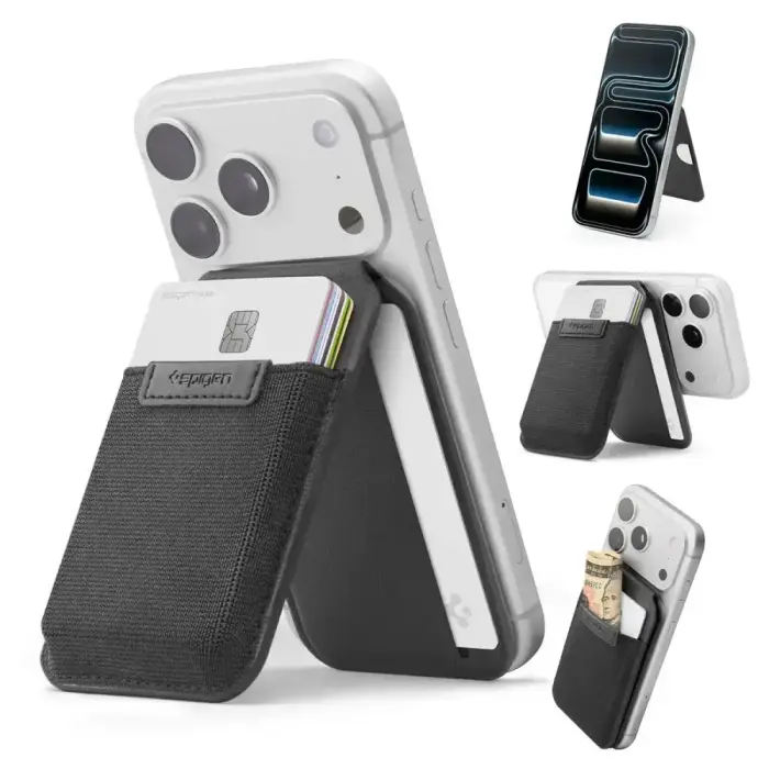 SPIGEN S314-4 SLIM FOLD TRIPOD WALLET MAGSAFE BLACK Фото 7