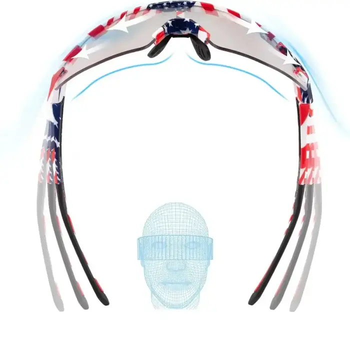Rockbros Cycling Glasses Photochromic with UV Protection and Corrective Insert 14120008002 - USA Pattern - White Foto 3