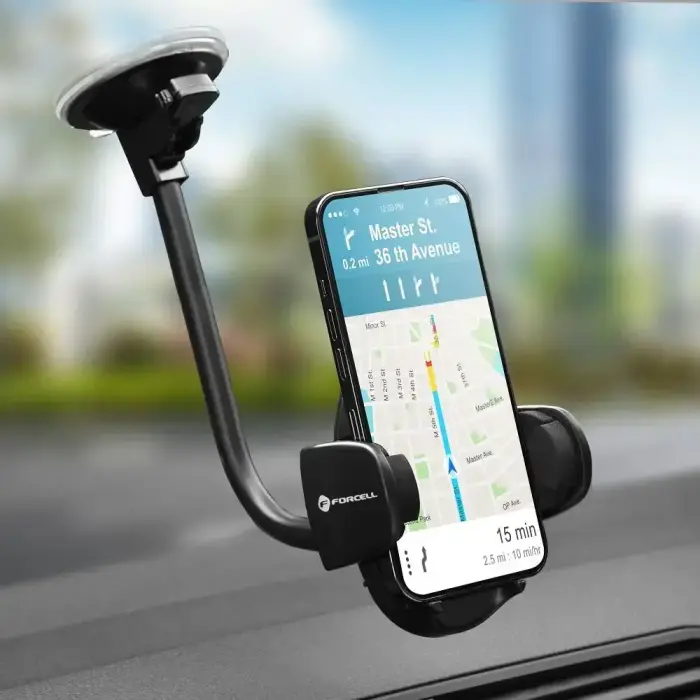 Car phone holder Forcell F-Grip Oval 27 cm windshield / dashboard / air vent black Photo 13