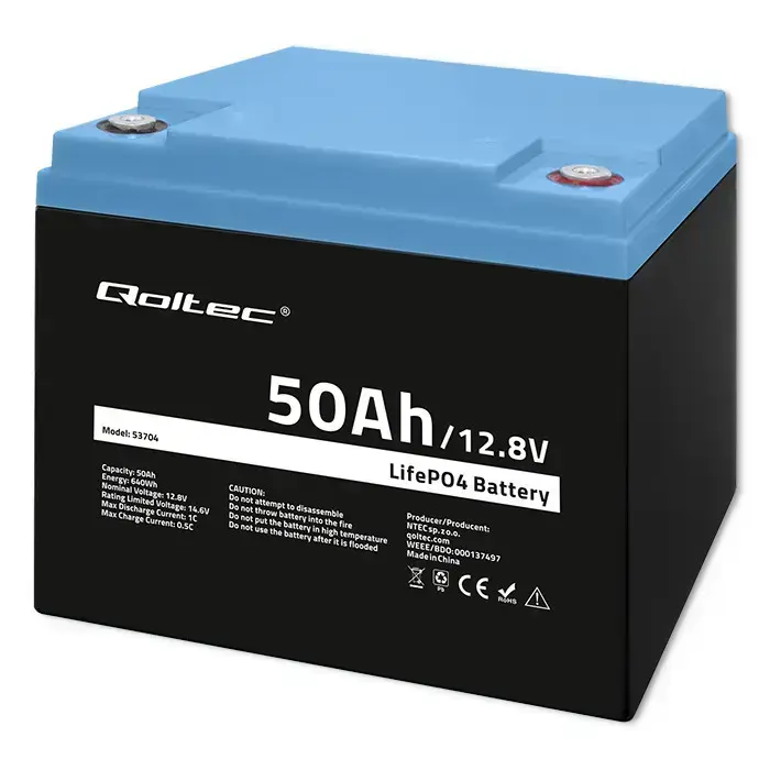Qoltec LiFePO4 lithium iron phosphate battery | 12.8V | 50Ah | 640Wh | BMS Foto 10