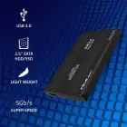 Qoltec Aluminium External Hard Drive Case HDD SSD 2.5'' SATA3 | USB 3.0 | Black Photo 2