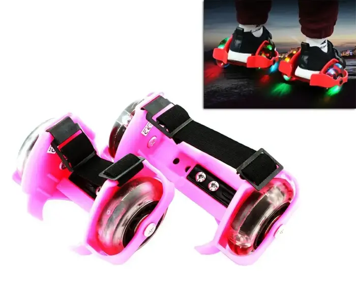 Goodbuy kids rollerblades with 3 LED lamps, 7cm diameter pink Photo 2
