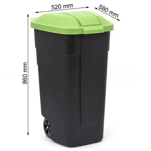 Wheeled bin 110L black/green Photo 4