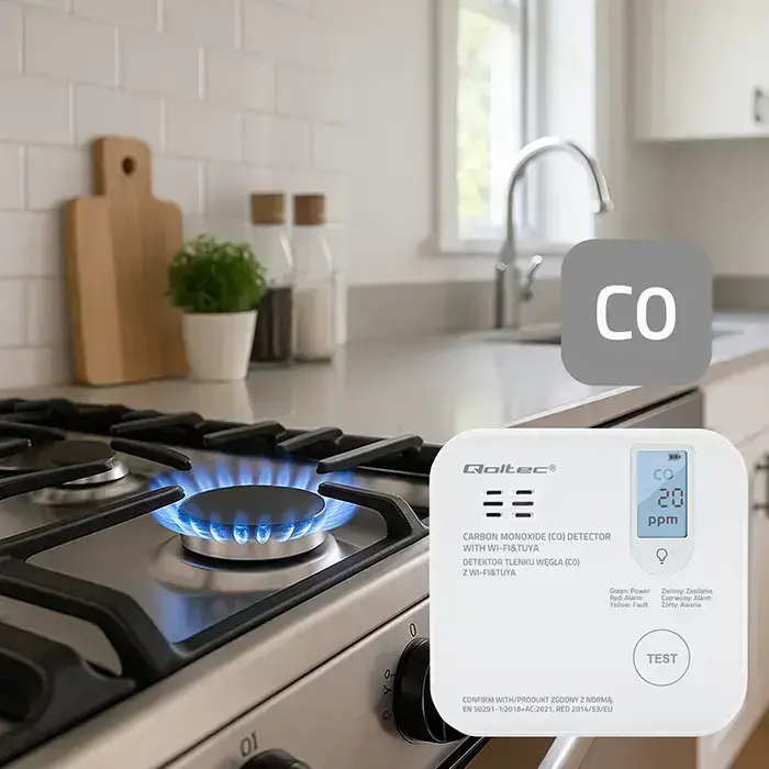 Qoltec Certified wireless Carbon monoxide (CO) sensor with battery | CO detector | TUYA | Wi-Fi | sensor service life 10-years | 85dB alarm | LED Foto 9