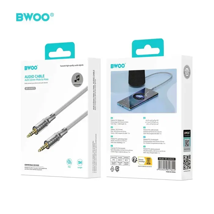BWOO AUX Cable Support 3.5mm to 3.5mm audio AUX075 Foto 5