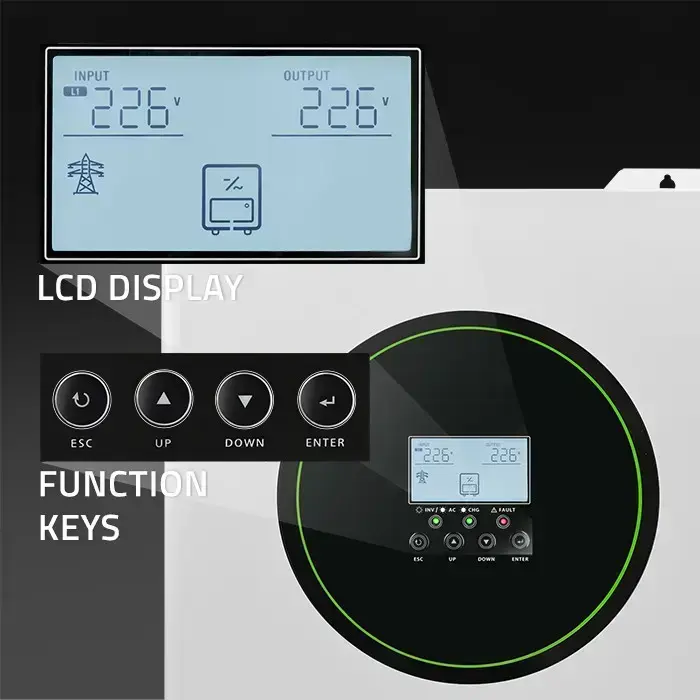 Qoltec Hybrid Solar Inverter Off-Grid 11000W | 160A | 48V| MPPT | BMS | AGM GEL LiFePO4 | Sinus | Wi-Fi option | Power factor 1.0  Фото 4