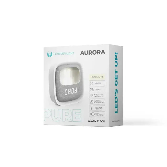 Alarm clock with LED Bunny night light PURE FNL-06 AURORA white square Forever Light Photo 8
