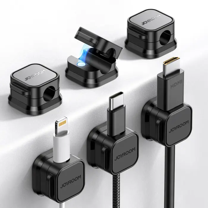 Joyroom JR-ZS368 magnetic cable organizer - black (6 pcs.) Фото 12