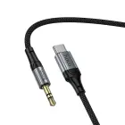 Cable AUX Jack 3,5 mm to USB C Hoco 1,5 m UPA33B black Photo 3