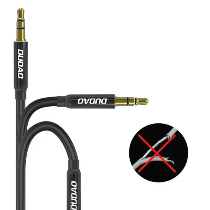 Dudao L12S AUX cable mini jack 3.5mm 1m 3-pole stereo - black Photo 6