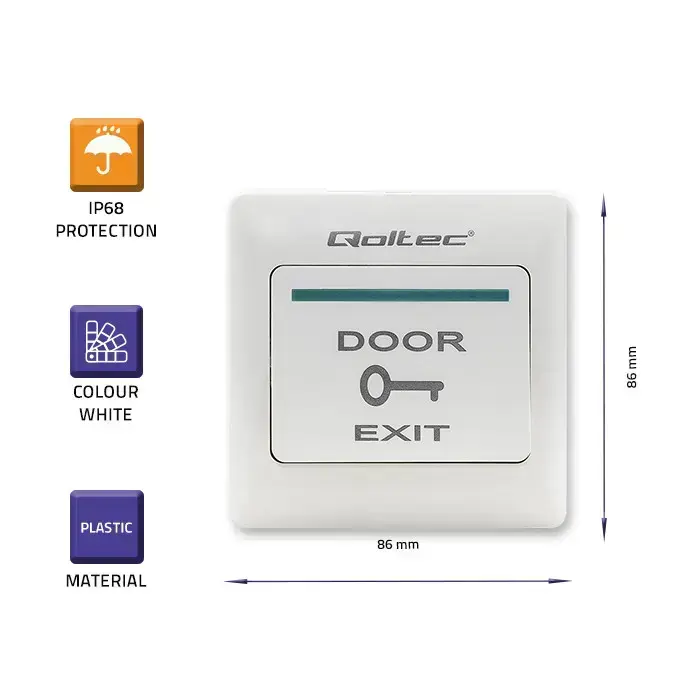Qoltec Exit Button | white Foto 2
