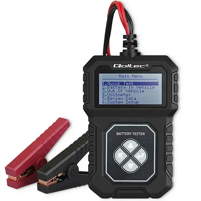 Qoltec Digital Battery tester with LCD 12V | AGM | GEL | STD | 30-220AH Photo 12