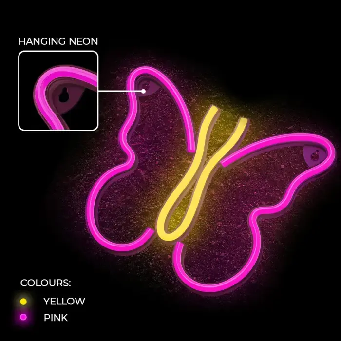 Neon LED Light BUTTERFLY pink NNE03 Neolia Фото 6