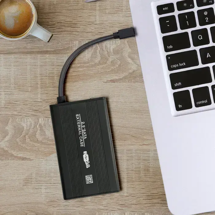Qoltec External Hard Drive Case HDD/SSD 2.5'' SATA3 | USB 2.0 | Black Foto 2