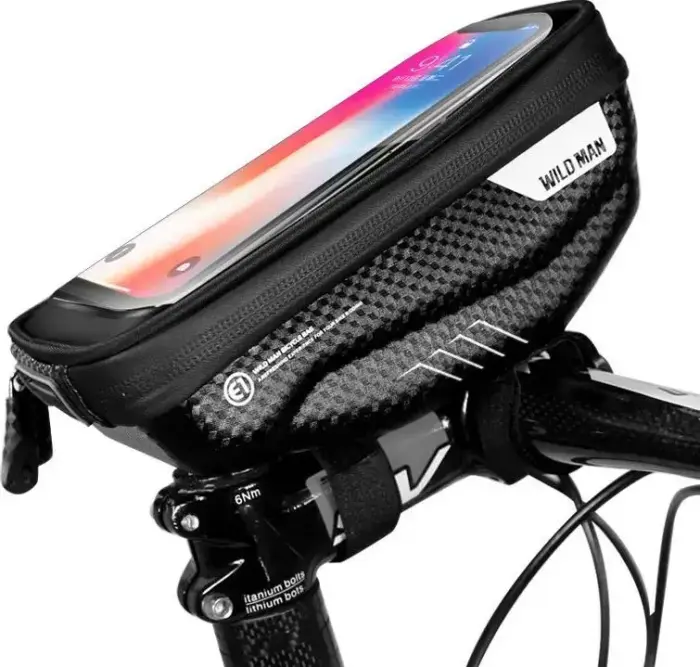 WILDMAN traveling bag for bike handlebars with zipper 1L (4 "- 7") E1 black Photo 3