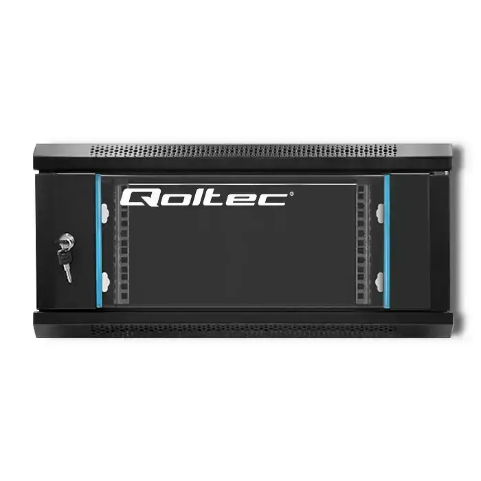 Qoltec RACK Cabinet 19" | 4U | 600 x 280 x 450 | Tempered doors | Hanging | Steel case | Lock | Black Foto 11