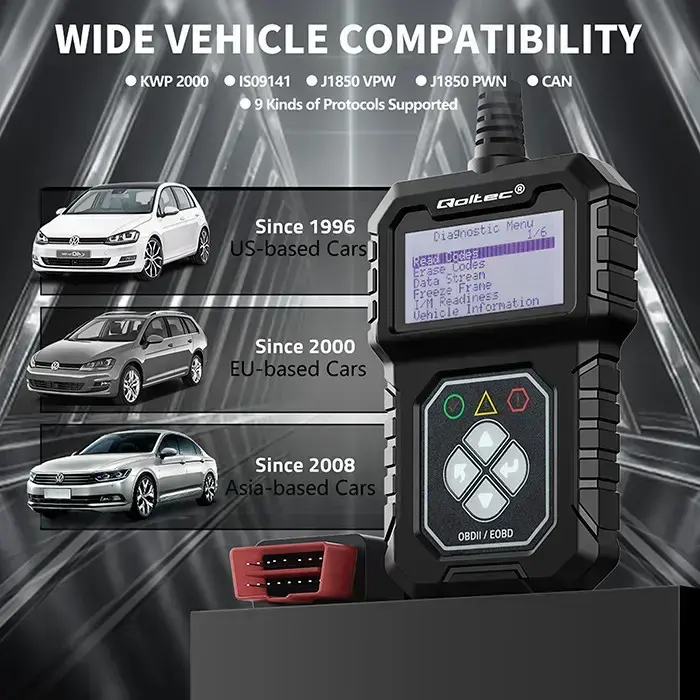 Qoltec Digital OBD2 EOBD diagnostic Tester Interface ProLine  | 8V-25V | Dual System Foto 6