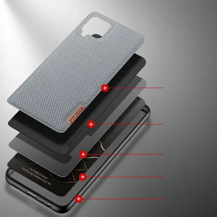 Dux Ducis Fino case covered with nylon material for Samsung Galaxy A22 4G gray Фото 17