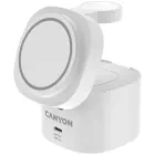 Canyon 4 in 1 Wireless Charging Stand, 30W max, Size: 70x70x70.3mm, weight: 414g, with 65W charger and 1M cable, white Foto 2