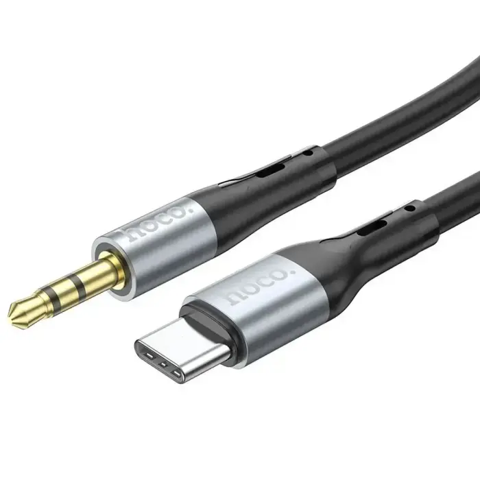 Cable AUX Jack 3,5 mm to USB C Hoco 1 m UPA22 black Photo 2