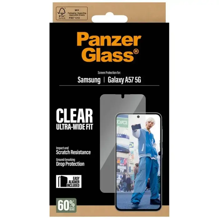 PanzerGlass Ultra-Wide Fit Tempered Glass for Samsung Galaxy A57 5G Foto 3