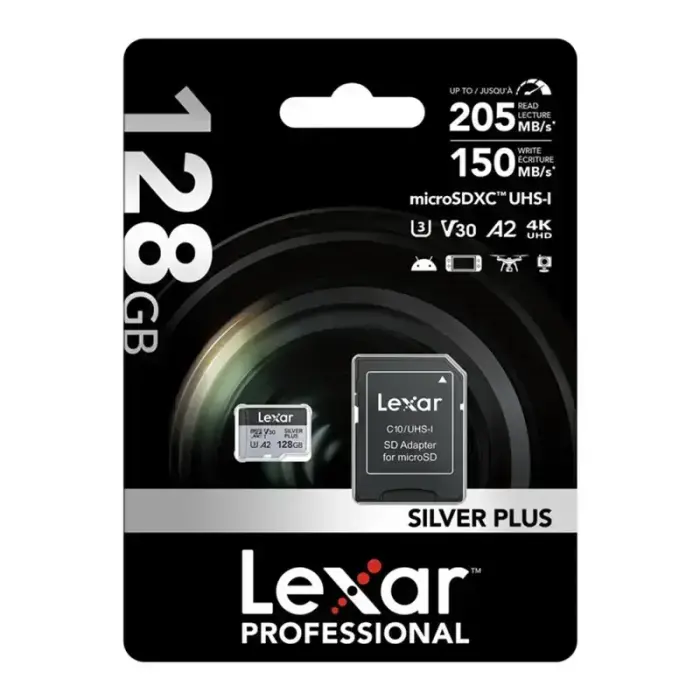 Karta pamięci Lexar High-Performance Silver Plus microSDXC 128GB + adapter Фото 12