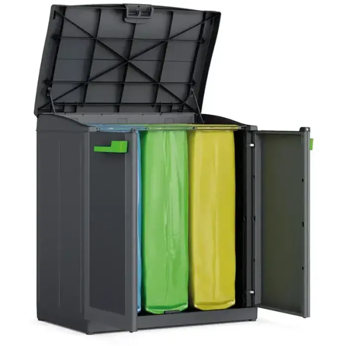 Waste sorting system Split Basic 110L Recycling system 68x39x85cm dark grey/black Photo 2
