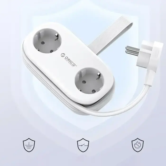 Orico AP3 20W GaN 5in1 Power Strip 2x AC + 2x USB-A + 1x USB-C - White Foto 4