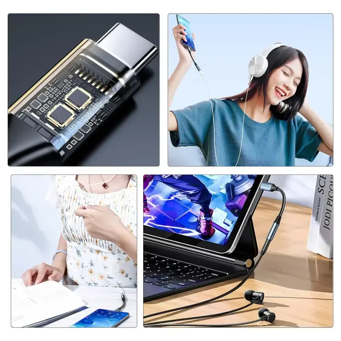 Wozinsky WACM-01 USB-C Adapter - 3.5mm Mini Jack - Black Фото 2