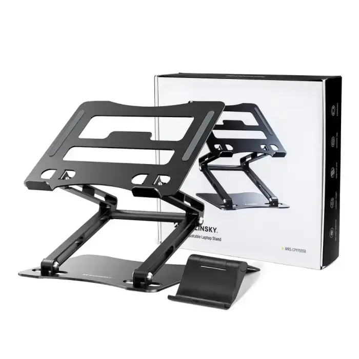 Wozinsky WRS-CPY75DSB Aluminum Laptop and Tablet Stand + Free Smartphone Stand - Black Фото 4