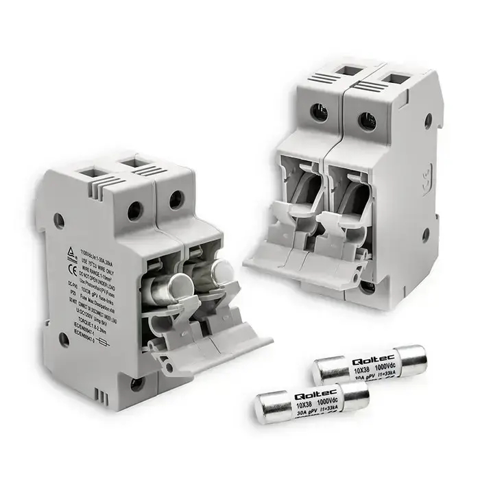 Qoltec Fuse base + DC fuse |2P |1000V |30A |10x38 |solar Foto 3