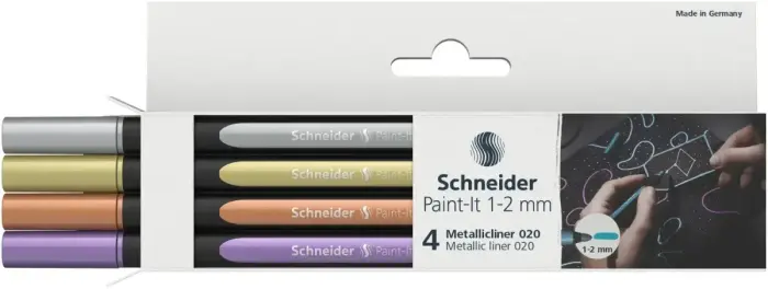 Laineri SCHNEIDER Paint - it, 4 metāliskas krāsas iepakojumā Foto 2