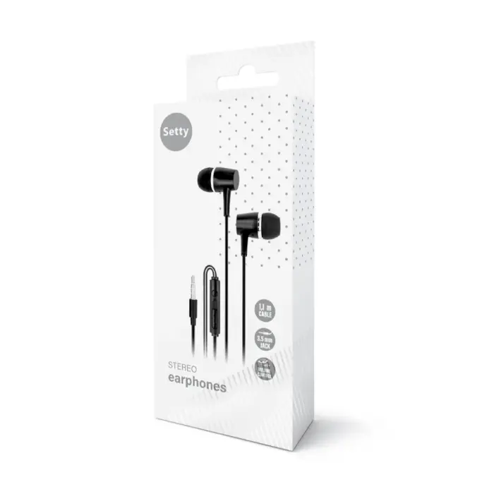 Setty wired earphones black Foto 2